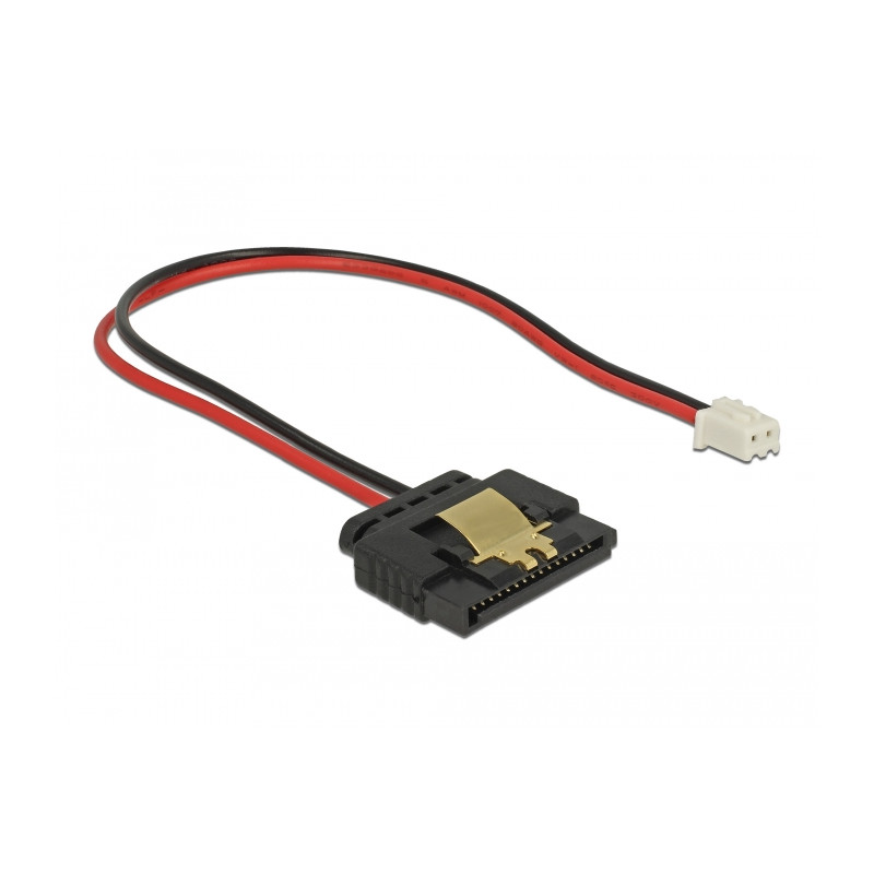Delock Kabel Power 2 Pin Buchse - 1 x SATA 15 Pin Buchse (5 V) Metallclip 20 cm