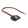 Delock Kabel Power 2 Pin Buchse - 1 x SATA 15 Pin Buchse (5 V) Metallclip 20 cm