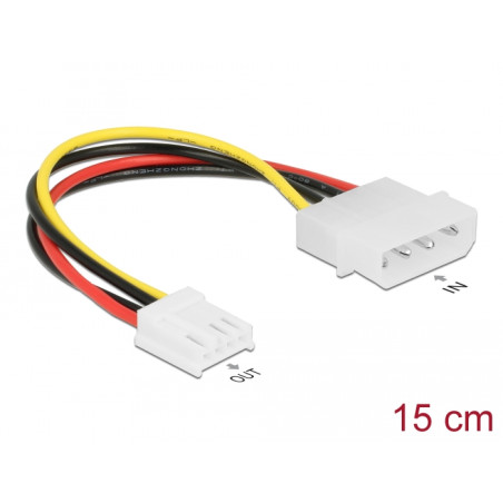 Delock Stromkabel 4 Pin Stecker - 4 Pin Floppy Buchse 15 cm