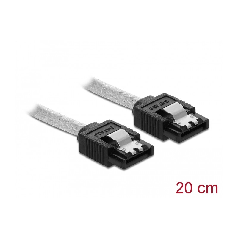 Delock SATA 6 Gb/s Kabel 20 cm transparent