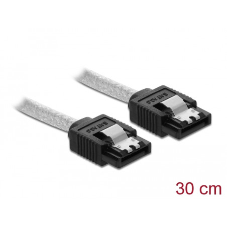 Delock SATA 6 Gb/s Kabel 30 cm transparent