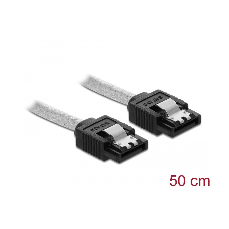 Delock SATA 6 Gb/s Kabel 50 cm transparent