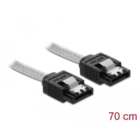Delock SATA 6 Gb/s Kabel 70 cm transparent