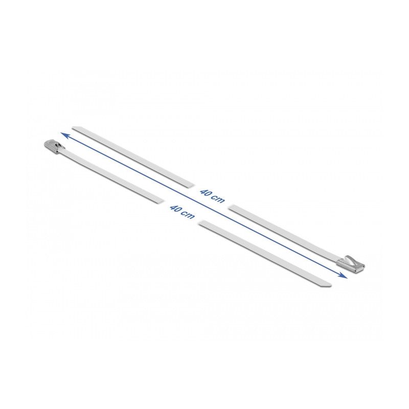 Delock Edelstahlkabelbinder L 400 x B 4,6 mm weiß 10 Stück