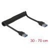 Delock USB 5 Gbps Spiralkabel Typ-A Stecker zu Typ-A Stecker