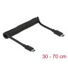 Delock USB 10 Gbps Spiralkabel USB Type-C™ Stecker zu USB Type-C™ Stecker PD 3 A E-Marker