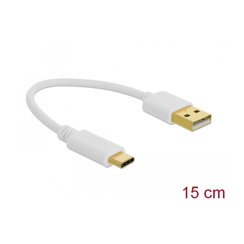 Delock USB Ladekabel Typ-A zu USB Type-C™ 15 cm
