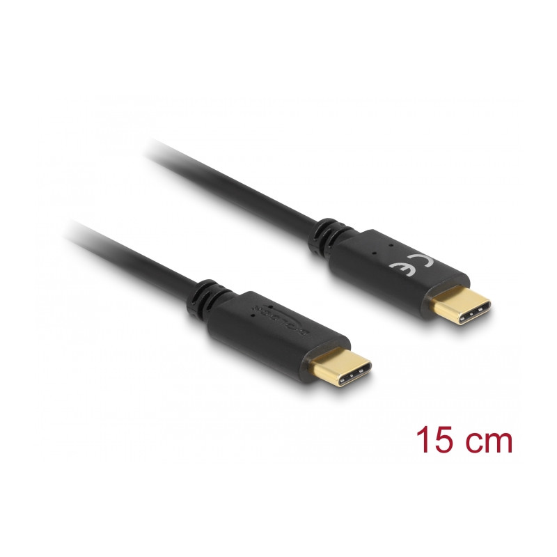 Delock USB Type-C™ Ladekabel 15 cm PD 100 W mit E-Marker