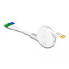 Delock USB 3 in 1 Aufrollladekabel Typ-A zu Micro USB / 2 x USB Type-C™ mit Schnellladefunktion weiß