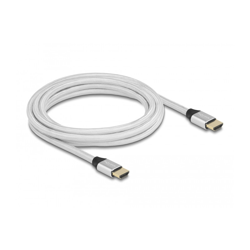 Delock Ultra High Speed HDMI Kabel 48 Gbps 8K 60 Hz silber 3 m zertifiziert