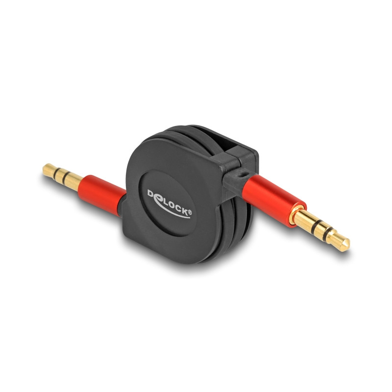 Delock Audio Aufrollkabel 3,5 mm 3 Pin Klinkenstecker zu Klinkenstecker 90 cm