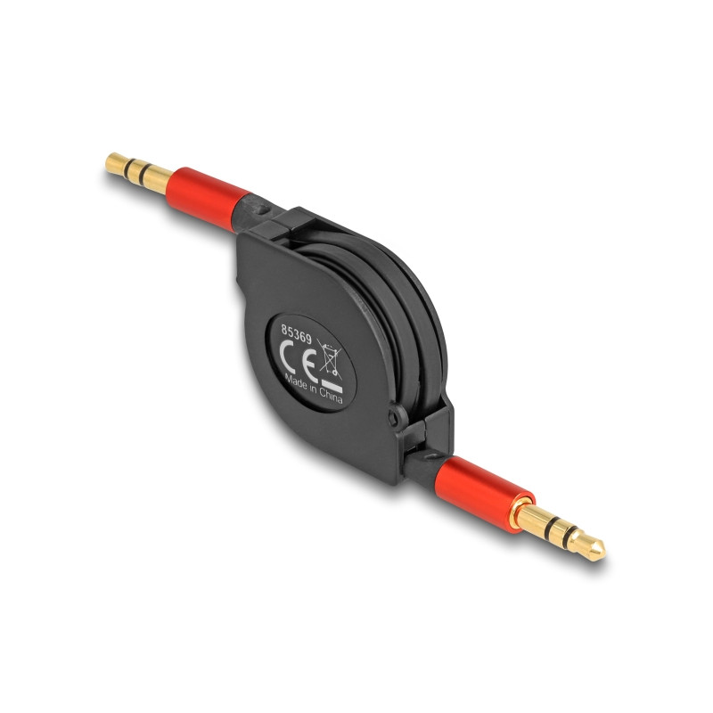 Delock Audio Aufrollkabel 3,5 mm 3 Pin Klinkenstecker zu Klinkenstecker 90 cm