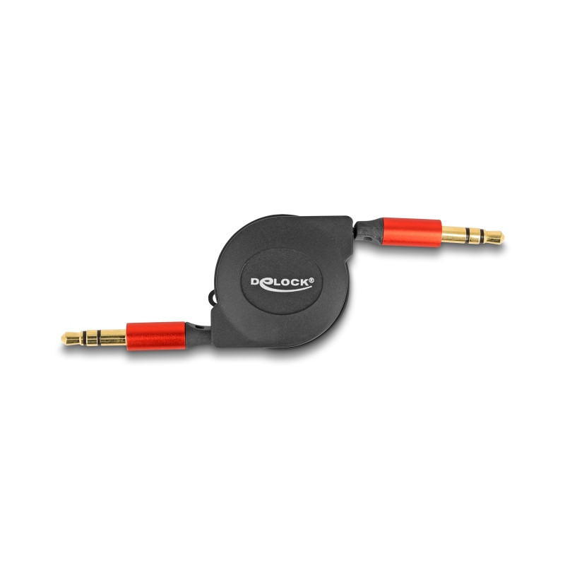 Delock Audio Aufrollkabel 3,5 mm 3 Pin Klinkenstecker zu Klinkenstecker 90 cm