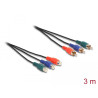 Delock Cinch RGB Verlängerungskabel 3 x Stecker zu 3 x Buchse 3 m