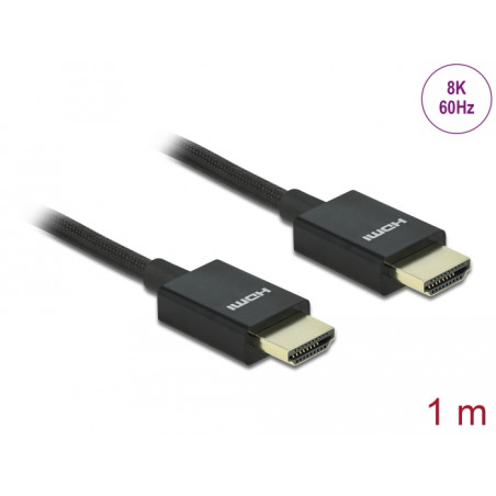 Delock Koaxiales High Speed HDMI Kabel 48 Gbps 8K 60 Hz schwarz 1 m