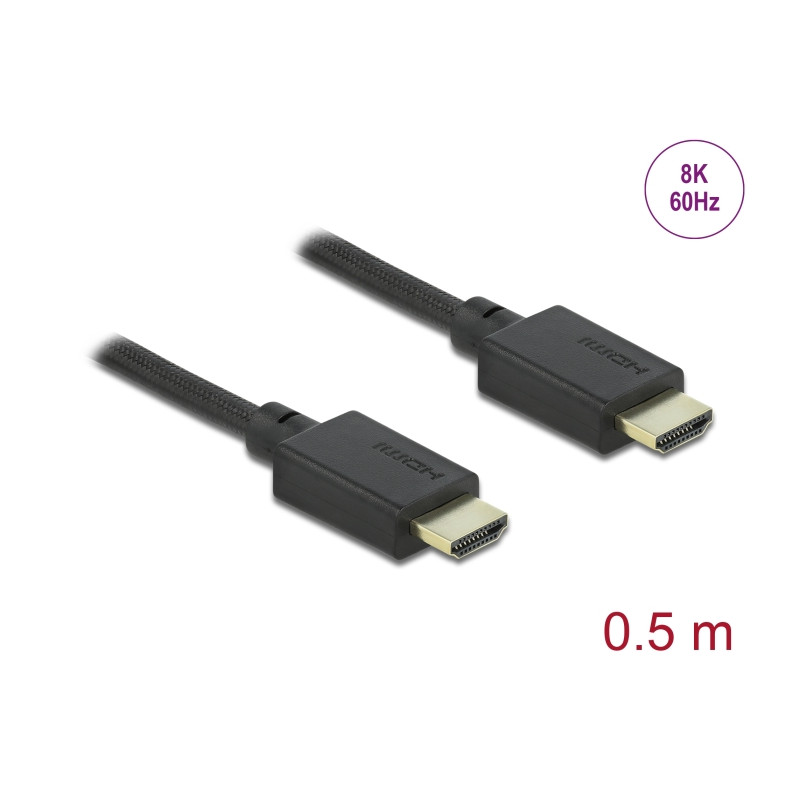 Delock High Speed HDMI Kabel 48 Gbps 8K 60 Hz 0,5 m