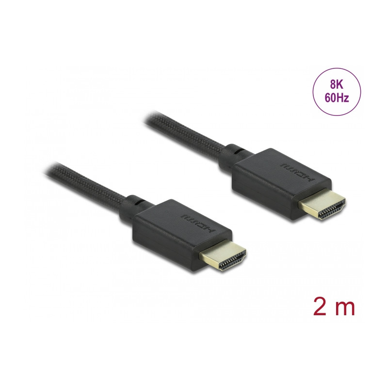 Delock High Speed HDMI Kabel 48 Gbps 8K 60 Hz 2 m