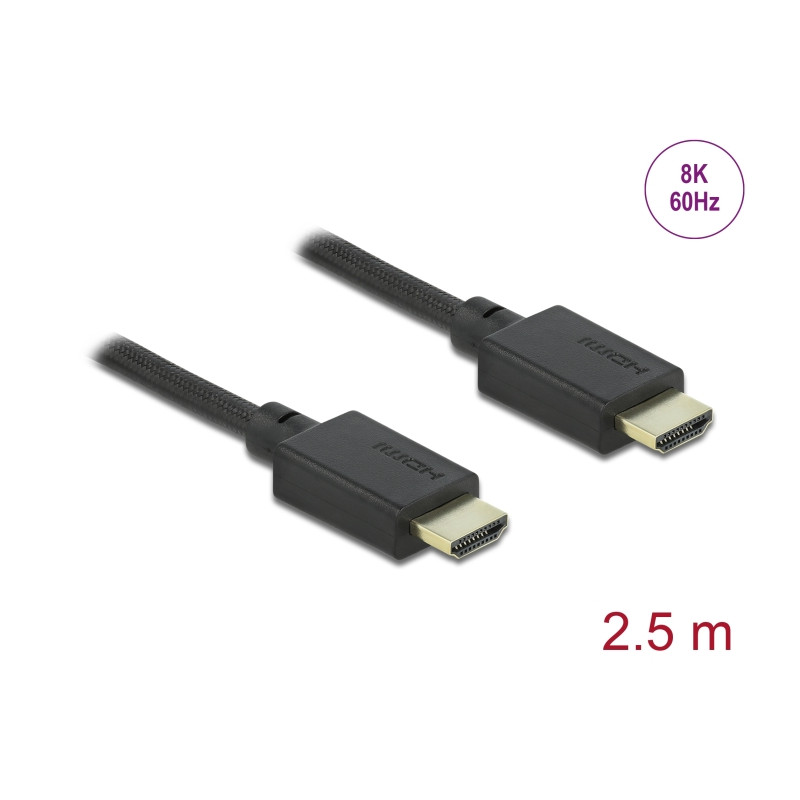 Delock High Speed HDMI Kabel 48 Gbps 8K 60 Hz 2,5 m