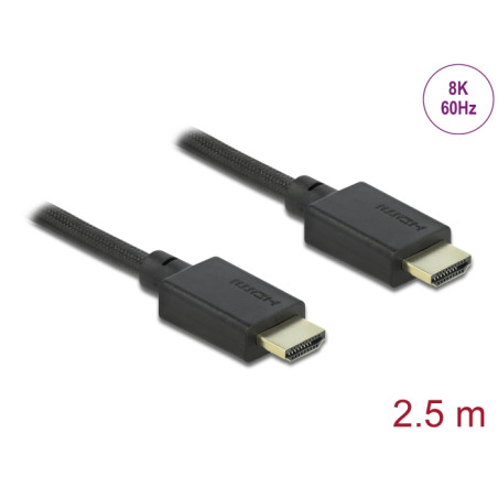 Delock High Speed HDMI Kabel 48 Gbps 8K 60 Hz 2,5 m