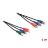 Delock Cinch RGB Verlängerungskabel 3 x Stecker zu 3 x Buchse 1 m