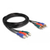 Delock Cinch RGB Verlängerungskabel 3 x Stecker zu 3 x Buchse 1 m