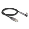 Delock Daten- und Ladekabel USB Typ-A zu Lightning™ für iPhone™, iPad™, iPod™ gewinkelt mit Ständerfunktion schwarz 1,5 m MFi