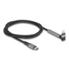 Delock Daten- und Ladekabel USB Type-C™ zu Lightning™ für iPhone™, iPad™, iPod™ gewinkelt mit Ständerfunktion schwarz 1,5 m MFi
