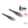 Delock USB 2.0 Daten- und Schnellladekabel USB Type-C™ Stecker zu Stecker PD 3.0 100 W mit Leistungsanzeige transparent 2 m