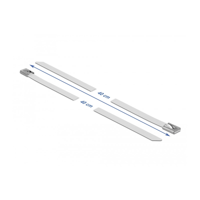 Delock Edelstahlkabelbinder L 400 x B 7,9 mm weiß 10 Stück