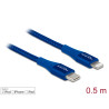 Delock Daten- und Ladekabel USB Type-C™ zu Lightning™ für iPhone™, iPad™ und iPod™ blau 0,5 m MFi
