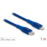 Delock Daten- und Ladekabel USB Type-C™ zu Lightning™ für iPhone™, iPad™ und iPod™ blau 1 m MFi