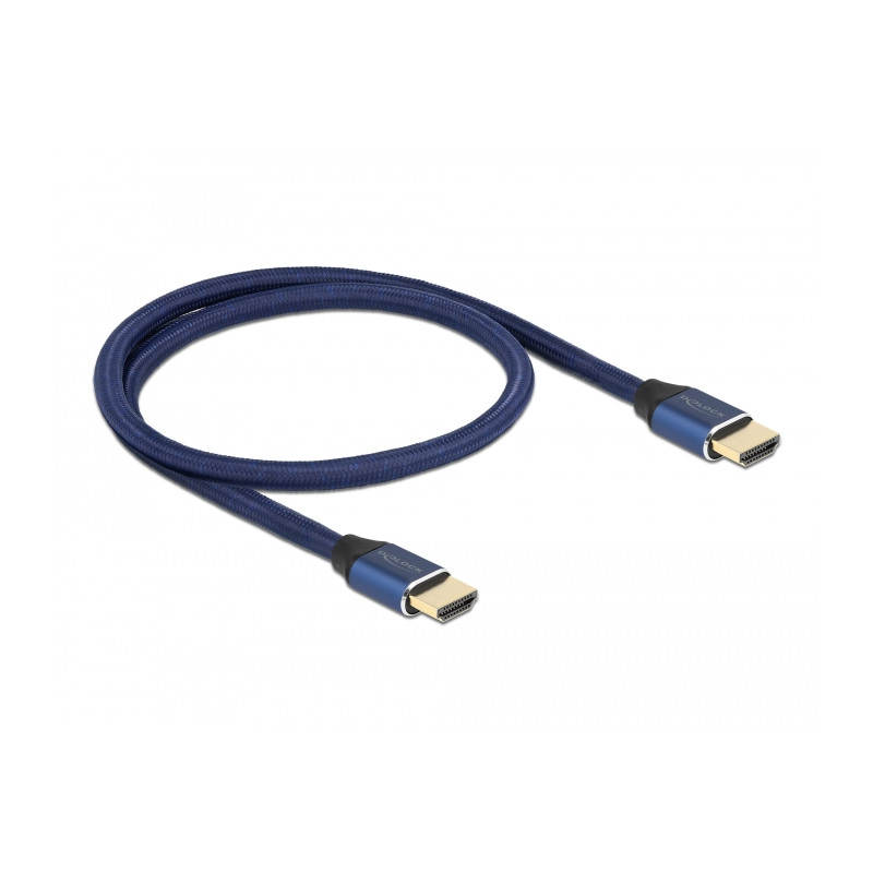 Delock Ultra High Speed HDMI Kabel 48 Gbps 8K 60 Hz blau 0,5 m zertifiziert