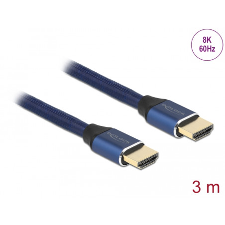 Delock Ultra High Speed HDMI Kabel 48 Gbps 8K 60 Hz blau 3 m zertifiziert