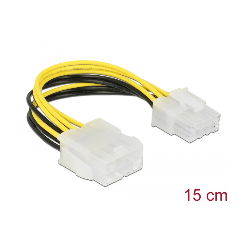 Delock Verlängerungskabel Stromversorgung 8 Pin EPS Stecker - Buchse 15 cm