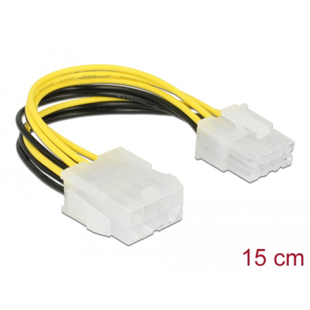 Delock Verlängerungskabel Stromversorgung 8 Pin EPS Stecker - Buchse 15 cm