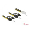 Delock PCI Express Stromkabel 6 Pin Buchse - 2 x 8 Pin Stecker 15 cm