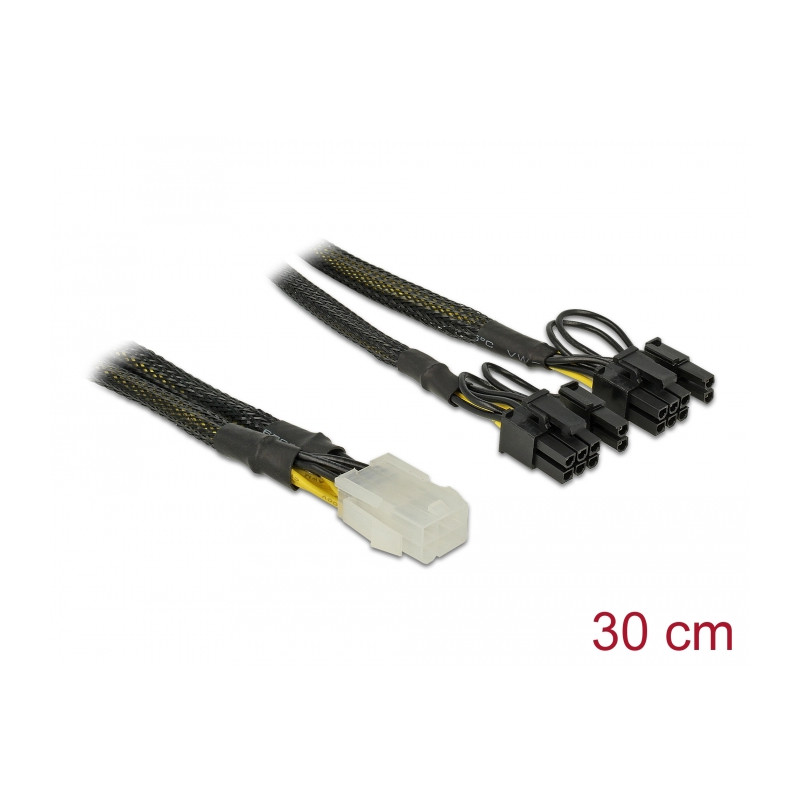 Delock PCI Express Stromkabel 6 Pin Buchse - 2 x 8 Pin Stecker 30 cm