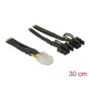 Delock PCI Express Stromkabel 6 Pin Buchse - 2 x 8 Pin Stecker 30 cm