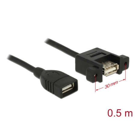 Delock Kabel USB 2.0 Typ-A Buchse - USB 2.0 Typ-A Buchse zum Einbau 0,5 m