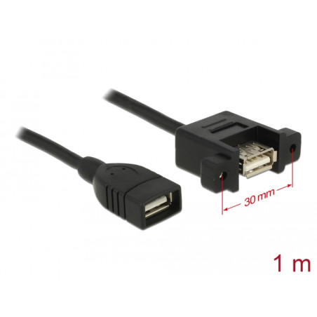 Delock Kabel USB 2.0 Typ-A Buchse - USB 2.0 Typ-A Buchse zum Einbau 1 m