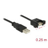 Delock Kabel USB 2.0 Typ-A Stecker - USB 2.0 Typ-A Buchse zum Einbau 0,25 m