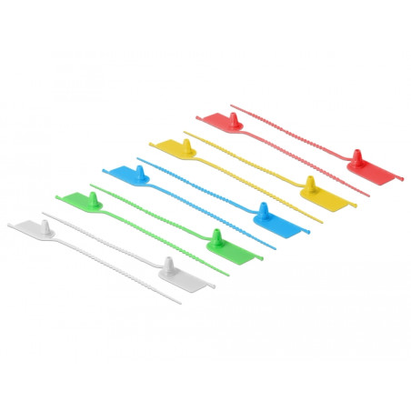 Delock Kabelbinder mit Beschriftungsfeld L 205 x B 2,8 mm 10 Stück farbig sortiert