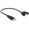Delock Kabel USB 2.0 Typ-A Stecker - USB 2.0 Typ-A Buchse zum Einbau 0,25 m