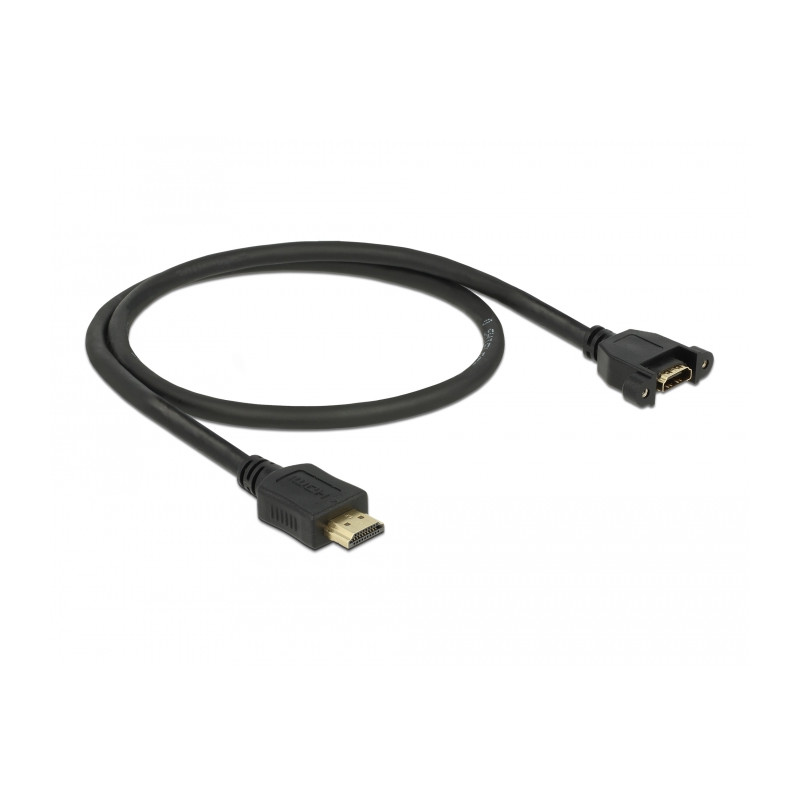 Delock Kabel HDMI-A Stecker - HDMI-A Buchse zum Einbau 4K 30 Hz 0,5 m