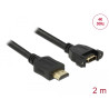 Delock Kabel HDMI-A Stecker - HDMI-A Buchse zum Einbau 4K 30 Hz 2 m