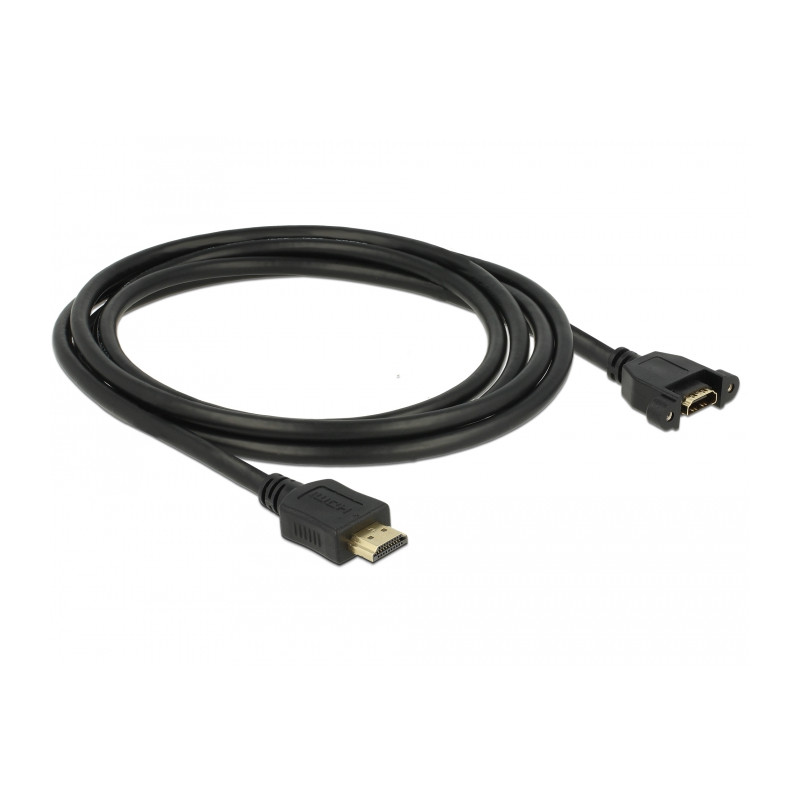 Delock Kabel HDMI-A Stecker - HDMI-A Buchse zum Einbau 4K 30 Hz 2 m