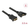 Delock Kabel HDMI-A Buchse - HDMI-A Buchse zum Einbau 4K 30 Hz 0,5 m