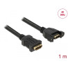 Delock Kabel HDMI-A Buchse - HDMI-A Buchse zum Einbau 4K 30 Hz 1 m