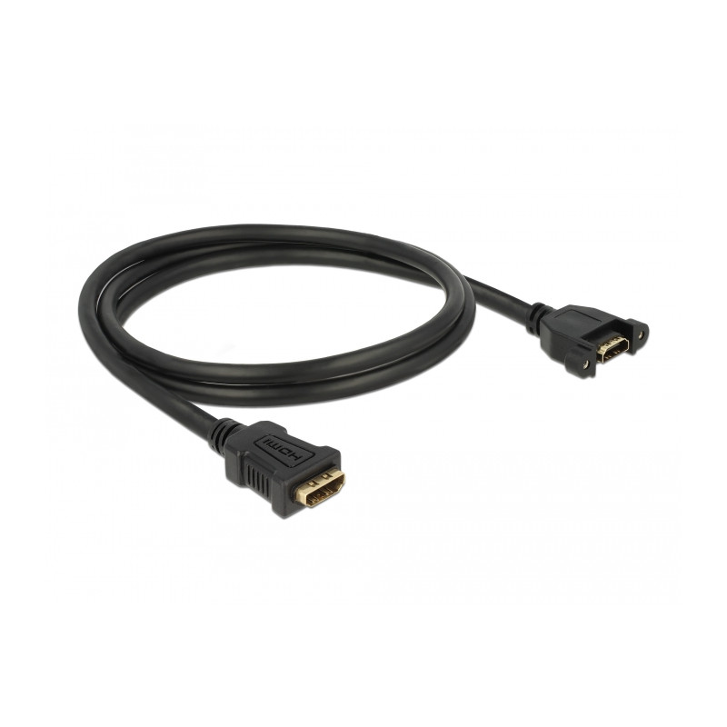Delock Kabel HDMI-A Buchse - HDMI-A Buchse zum Einbau 4K 30 Hz 1 m