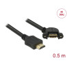 Delock Kabel HDMI-A Stecker - HDMI-A Buchse zum Einbau 110° gewinkelt 4K 30 Hz 0,5 m